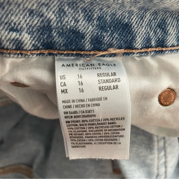 American Eagle Stovepipe Jeans Distressed Destroyed Frayed Ripped Plus Size 16 - Picture 6 of 8